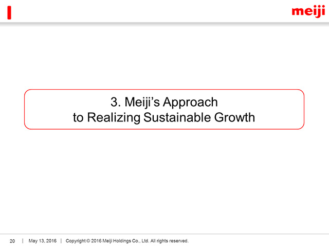 3. Meiji's Approach to Realizing Sustainable Growth