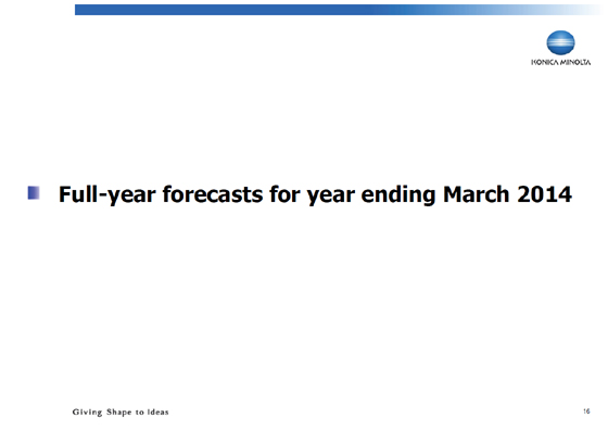 Full-year forecasts for year ending March 2014