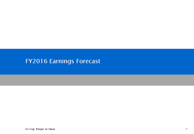 FY2016 Earnings Forecast