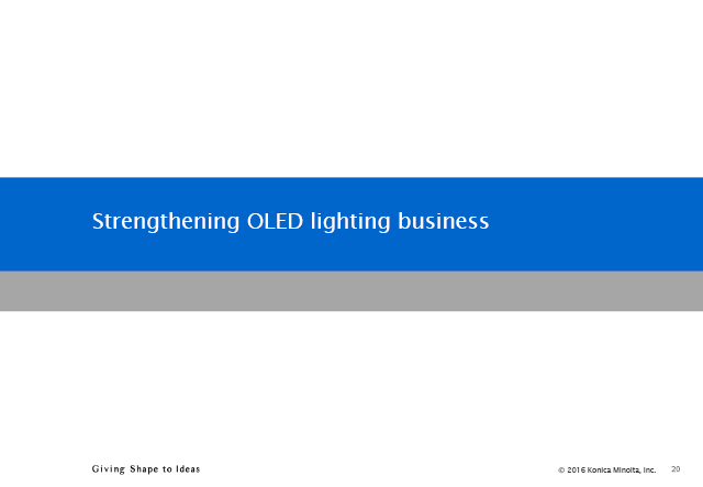 Strengthening OLED lighting business