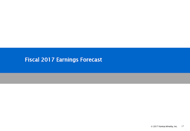 Fiscal 2017 Earnings Forecast