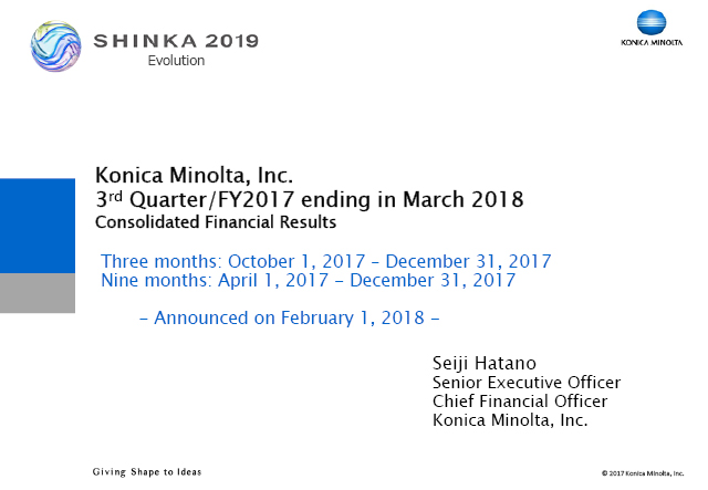 3rdQuarter/FY2017 ending in March 2018 Consolidated Financial Results