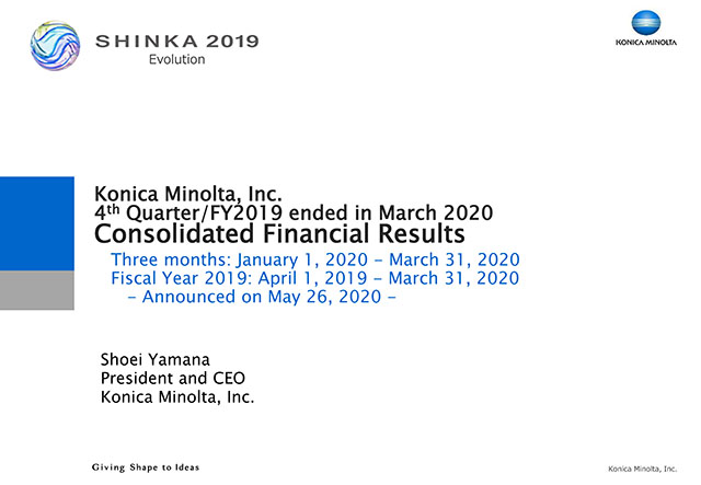 4th Quarter/FY2019 ended in March 2020 Consolidated Financial Results
