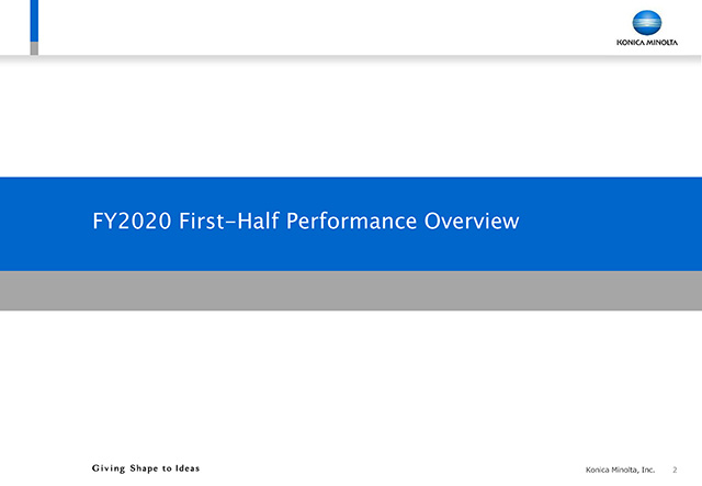 FY2020 First Half Performance Overview