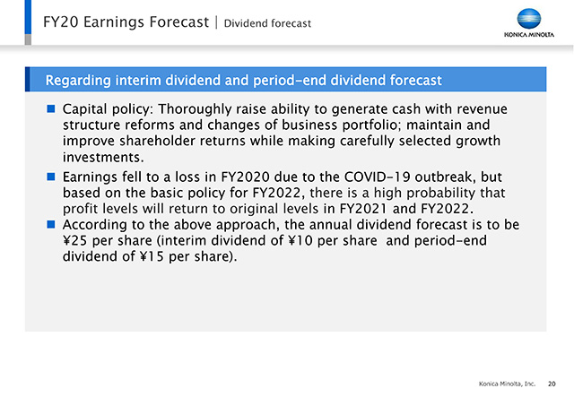 FY20 Earnings Forecast | Dividend forecast