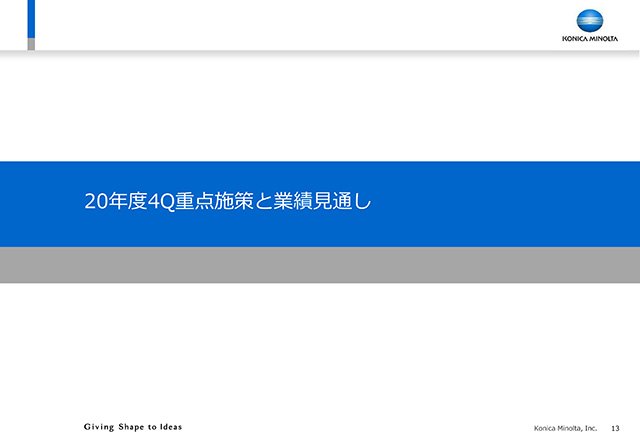 20年度4Q重点施策と業績見通し