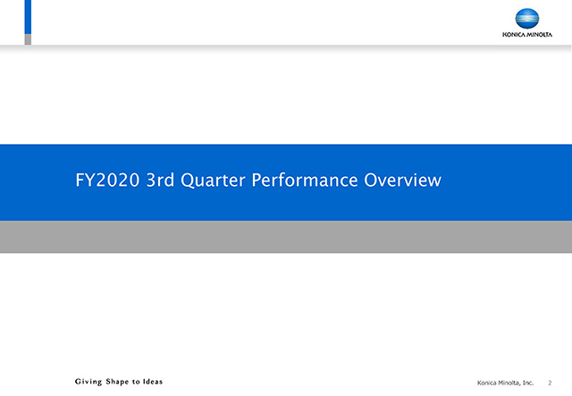 FY2020 3rd Quarter Performance Overview