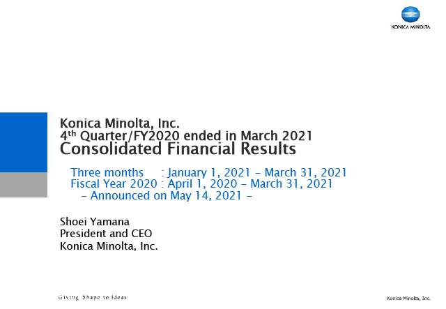 4th Quarter/FY2020 ended in March 2021 Consolidated Financial Results