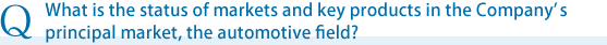 What is the status of markets and key products in the Company's principal market, the automotive field?
