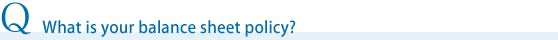 What is your balance sheet policy?