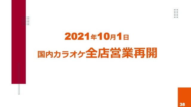 2021年10月1日 国内カラオケ全店営業再開