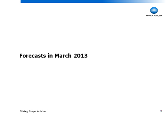 Forecasts in March 2013